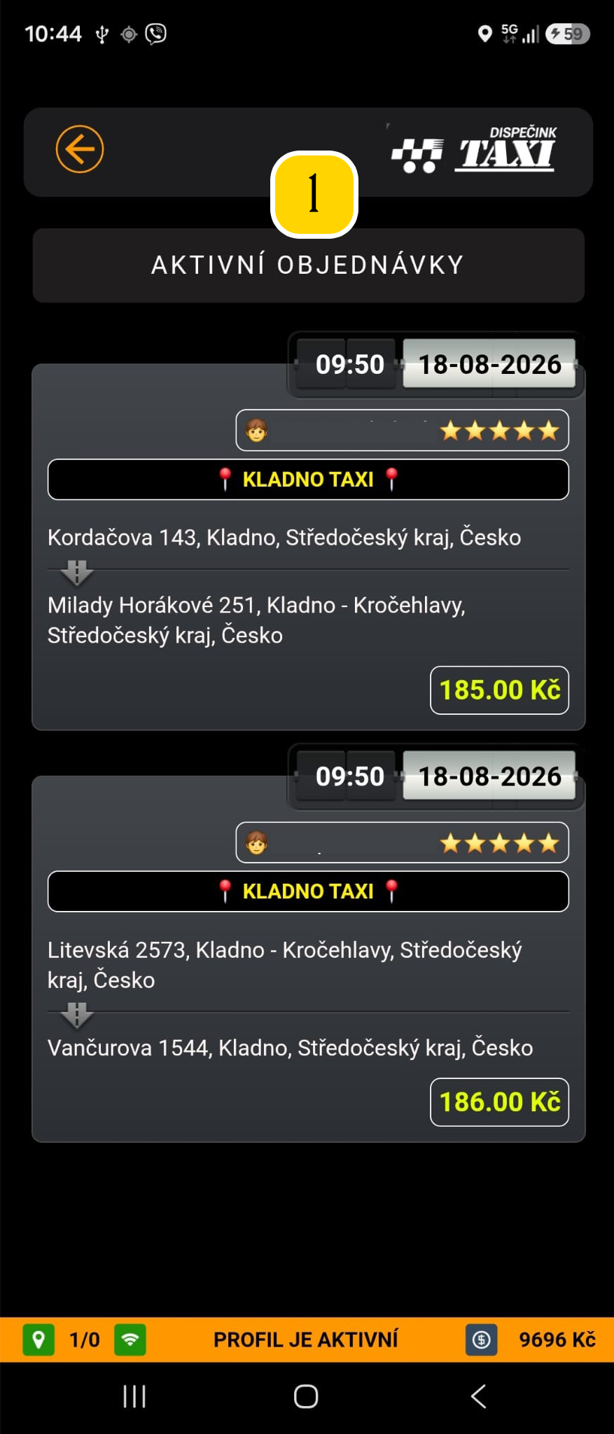Seznam volných objednávek