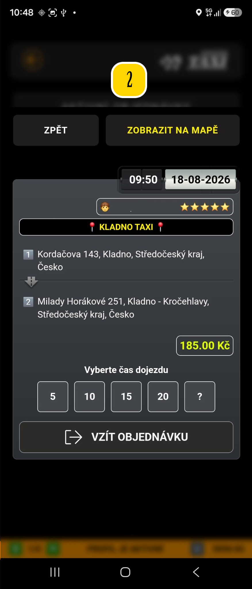Detail objednávky před potvrzením